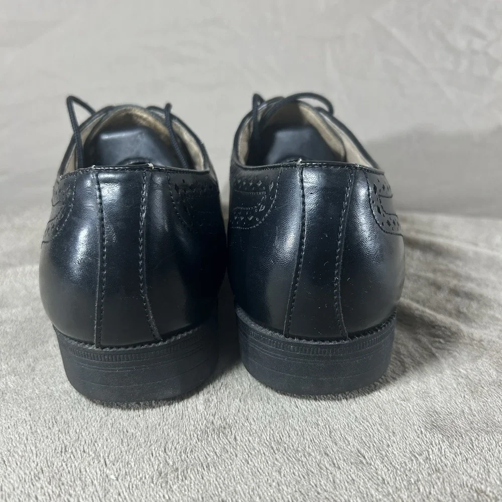 Rare Vtg FMO Discontinued Mens 9.5 EEE Black Leather Wingtip Brogue Dress Shoes